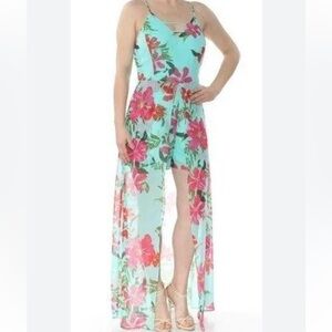 Floral Mint Wide-Leg Jumpsuit